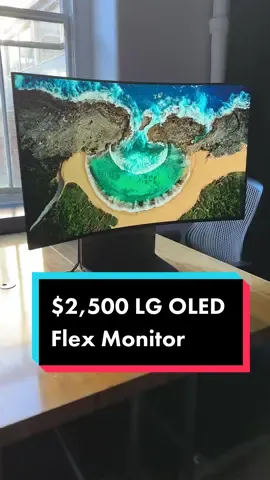 The #LG #OLED Flex bends from flat to curved at the the press of a button but comes at a price of $2,500. #monitor #TV #42inch #dolbyatmos #lgoledflex #curvedmonitor #curvedtv #Tech #techtok #bendingtechnology #lgtech #gamingmonitor #gamingtech #flexible 