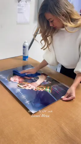 😍 Show off your love for the greatest player of all time with a stunning Lionel Messi metal poster!  Hand made to order in San Diego California. We use large brush aluminum with commercial grade ink to protect against fading that lasts over 50 years. 😌 Get yours today (link in bio) and have a piece of HISTORY! 🥹 #lionelmessi #GOAT #messi #worldcup #argentina #football #Soccer #champion #fyp #viral 