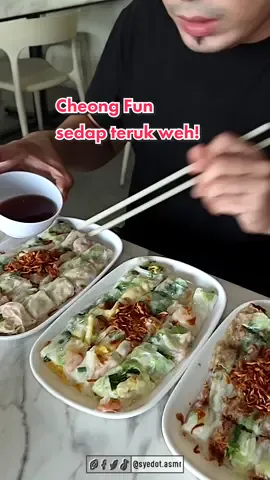 CHEONG FUN dia sedap kalau cicah bbyk CHILI OIL! lembut lak tu! #SyedotAsmr #MYFoodie #FoodReview #FoodLover #fyp #mukbang #tiktokfood #MakanLokal #Hello2023 #FestiveFood