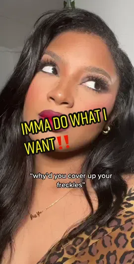 i can’t go around EVERY freckle on my face lol. It’s not possible. I do makeup for a living. What do you expect? #makeupartistalabama #frecklemakeup #fullglammaam #beautybabe 