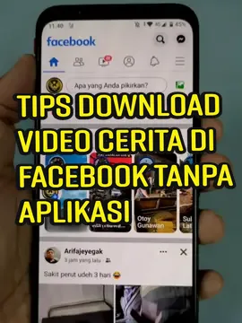 Cara mudah Download Video Cerita di Facebook terbaru tanpa aplikasi🤩 #tutorial 