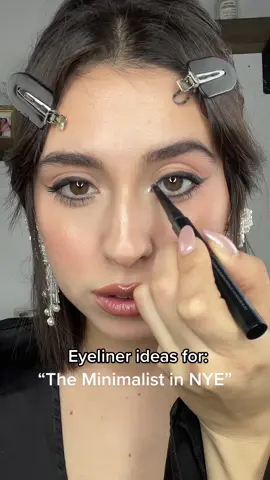 Replying to @jazz.ornelas NYE eyeliner inspo 🪩 #eyelinerideas #eyelinerinspo #nyemakeupinspo #minimalistmakeup 