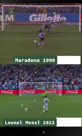Identical penalties by Two Legends #maradona #messi #worldcup #argentina #goat 