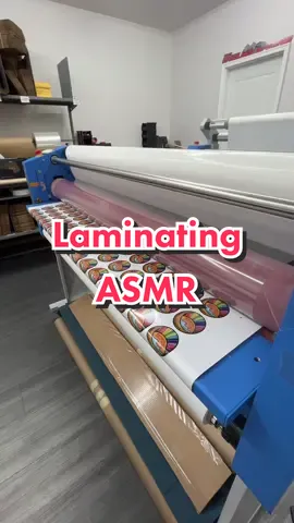 Full min of ASMR #asmrsounds #asmrvideo #printshop #SmallBusiness #laminate #stickers 