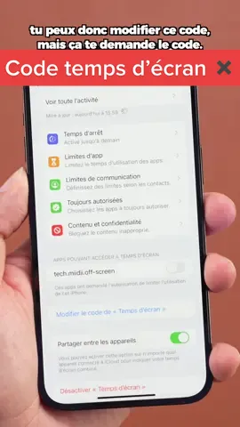Change le code de temps d'écran de ton iPhone ! #astuce #iPhone #iOS 