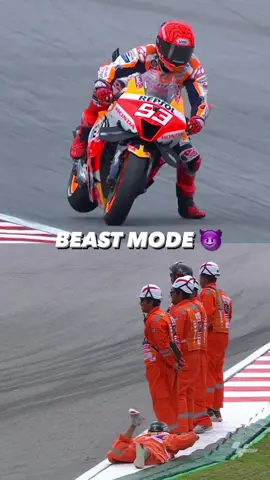 #MotoGP | @Marc Márquez  is a straight up beast on two wheels!  Also peep the swimming marshal, he probably wants a wet race 🤣 📹: @redbullmotorsports  #MarcMarquez #MM93 #Superbike #Motorsports #SPOTVNOW #SPOTVSEA #sportstiktok #tiktoksports 