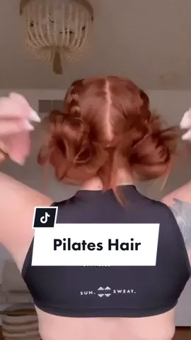 One of my fav easy hairstyles for Pilates, gym, workouts etc! Cute & functional using Healthy @sexyhairofficial So touchable & Re-Dew #pilates #pilateshair #gymhair #gymhairstyles #redcopperhair 