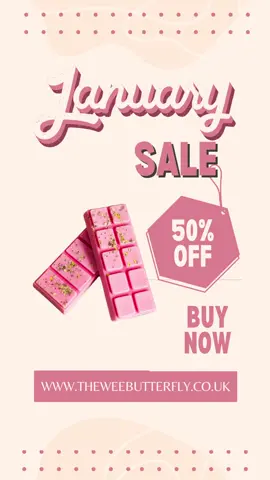 50% off on almost everything on the website, go grab a bargain and help me make space for new scents ☺️#visittheweebutterfly #theweebutterfly #januarysale #scentyourhome #fyp #scottish #waxmelts 