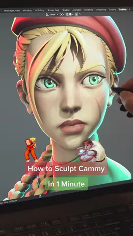 Cammy 🥊🎮🎥✍️. #streetfighter #cammy #3dart #b3d #blender3d #sculpture #fyp #3dmodeling #videogames #art #digitalart 