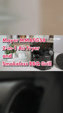 Meet the most versatile appliance for your kitchen: the 2-in-1 Air Fryer & Smokeless BBQ Grill combo! 

With a sensor touch control panel and LED display, you can easily navigate through 8 preset functions for air frying and 3 power heating levels for grilling. The die-cast aluminum non-stick grill plate rotates 360 degrees and the automated rotary function helps to distribute heat evenly to ensure perfectly cooked meals every time.

Don't miss out on this game-changing appliance!

#mayer #kitchenappliances #airfrer #smokelessBBQ #BBQ #new #cooking #fyp #foryou #healthyliving #mayerspore #mayermarketing