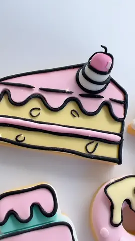 Cartoon /Comic cake style cookie - was super excited to try this trend!  #comiccakes #comiccookie #cartooncake #cookiedecorating #cookieart #floralcookies #pastelparty #foryou #foryoupage #fyp #cookiedecorating #cookieart #sugarcookiedecorating #cookiedecoratingvideo 