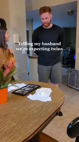 His reaction still kills me 😂😂😂 side story, couldn’t have him in the appointment with me because it was 2020 and the pandemic and all #twins #twintok #twinparents  #twinannoucement #ultrasound #tellingmyhusbandimpregnant #tellingmyhusanditstwins #expectingtwins #firstultrasound #mexicanamerican #8weekspregnant #8weekspregnanttwins #twinmom #tinytwinmom #mexicanwhitecouple #mixedbabies