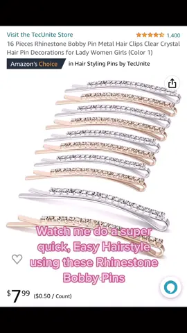 Quick hairstyle #wigtok #amazonfinds #rhinestonebobbypins 