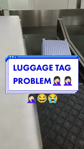 buti na lang may sticker ng name ko😭😂🤦🏻‍♀️ #luggageproblems #luggagetags  #luggagefail #purple #veryperi💜 #luggageaesthetic #traveldiaries  #airportproblems #caughtoncam  #baggageluggage #baggagedropoff  #aestheticluggage 