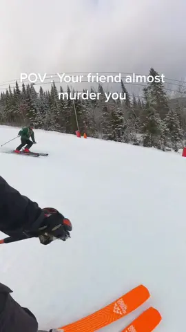 That was a close call 😅 #ski #skitok #fyp #viral 