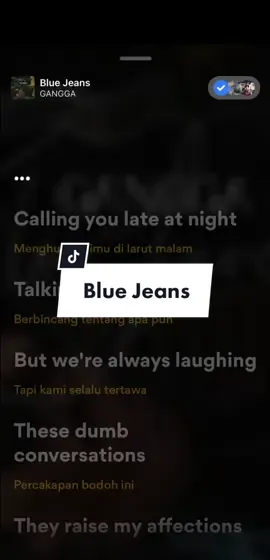 🎼 Blue Jeans - Gangga #lyrics #lyricvideo #liriklagu #bluejeans #gangga #fypシ #foryoupage #fypsounds #fyp 