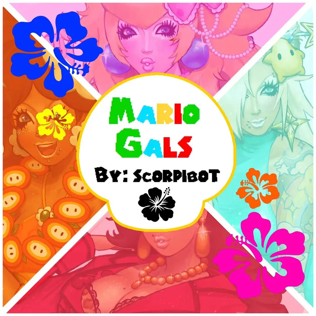 MARIO GALS! 🌺🌴🍄⭐️ ahhh I had soooo much fun designing these girls! Which one is ur fav? #mario #mariobros #supermario #princesspeach #princessdaisy #rosalina #pauline #fyp #foryou 