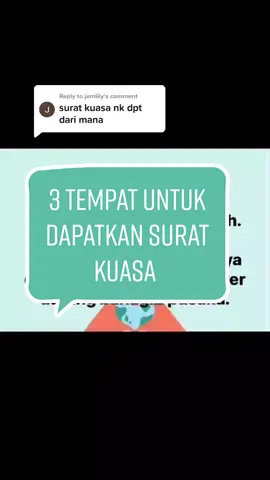 Replying to @jemlily  Surat Kuasa boleh didapatkan di 3 tempat berikut 👆🏻👆🏻👆🏻 #uruspusaka #pewarisanhartaislam #hibahrumah #hibahharta #hartapusaka #trending #LearnOnTikTok #tiktokguru #LiveLikeAPanda 