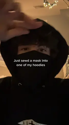 What do you think? Would you want a mask in your hoodie? I make them! #clothingbrand #maskedhoodie #clothinghaul #hoodie 