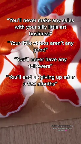 In 2023, we are changing up the game and no longer listening to those who don’t support our dreams 💭 when they say you CANT do something - that means it’s time to show them what you REALLY CAN DO 👏🏻  #artistmotivator #motivationforsmallbusiness #smallbusinessmotivation #resinartist #resinartbusiness #artistmentality #artcontentcreator #artistdreams #nevergiveuponyourself 