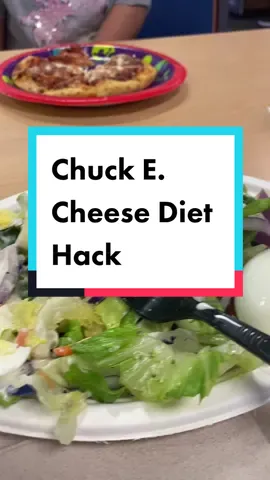 Stay on track at Chuck E. Cheese! Salad bar time. #lowcarb #lowfat #lowcalorie #veggie #chuckecheese  #mammaluca50down #semaglutide #semaglutideinjections #phentermineweightloss #lapbandremoved #cardiomender #FitTok #eatingouthealthy 