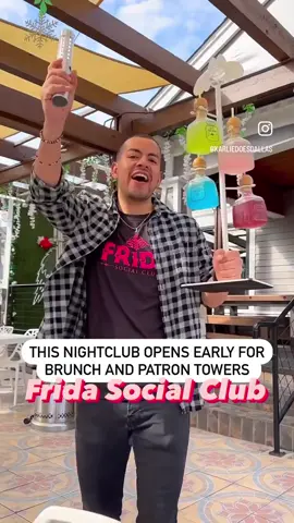 Looking for a Sunday Funday? This nightclub opens early for a Mexican brunch with Patron Towers and Instagramable vibes. You need Frida Social Club ✨ 📍in Uptown #dallastx #tiktokofdallas #thingstodoindallas #visitdallas #downtowndallastx #dallasbrunchspots #dallasdrinks 
