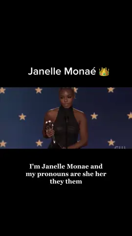 Janelle Monaé’s introduces herself at the Critics Choice Awards. #janellemonae #criticschoiceawards 