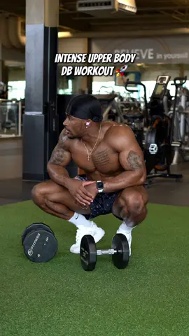 Intense Full Upper Body Circuit!  Build Muscle & Get Shredded w/ this one 🔥 #GymTok #Fitness #dumbbellworkout #circuittraining #upperbodyworkout 