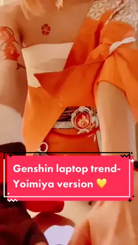 Genshin laptop trend Yoimiya version 🧡 #yoimiya #yoimiyagenshinimpact #yoimiyacosplay #yoimiyagenshin #laptoptrend #genshinlaptoptrend #genshincosplay #genshinimpactcosplay #mihoyo #hoyoverse #hoyocreators 