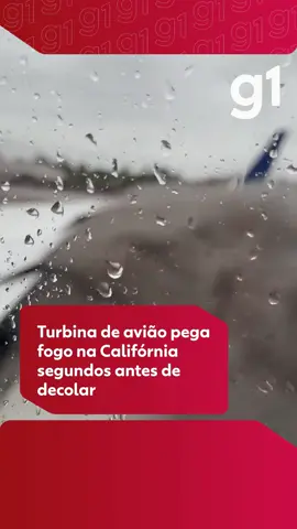 #Turbina de avião pega fogo na #Califórnia segundos antes de decolar #TiktokNotícias