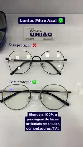 Lentes Filtro Azul, bloqueia 100% q pssagem de luzes artificiais de celulares, computadores, Tvs… e ainda tem proteção UV. #lentes #lentesfiltroazul #filtroazul #bluecontrol #otica #armacao #oculos #oculosdegrau 