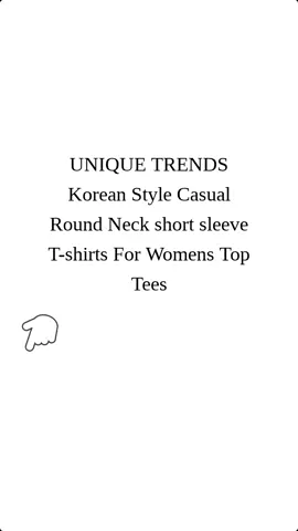 UNIQUE TRENDS Korean Style Casual Round Neck short sleeve T-shirts For Womens Top Tees  #fyp #fypシ #viral #yourpage #foryoupage #trendingtshirt #koreanstyle #oversizedshirt 