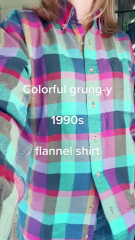 1990s Colorful Plaid Shirt (avail at link in  bio) #vintage #grunge #fyp #vintageclothes #vintagestyle #vintageshop #90s #90sfashion #90saesthetic #styleinspo #fashioninspo #OOTD #plaid #thrifted #thrifttok #vibes #slowfashion #sustainablefashion #style #fashion #depopseller #reseller #grungeaesthetic 