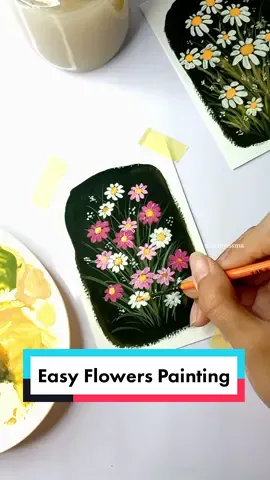 Easy Flowers Painting. had so much fun painting this one! 💜 #art #artist #artistoftiktok #artistontiktok #artistatiktok #artskills #artwork #Painting #gouachepainting #gouacheartist #gouachetutorial #tutorialmelukis #Flowers #flowerspainting #simplepainting #aesthetic #flowers #gouache #arttok 