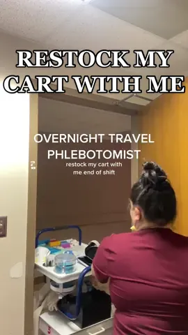 Restock my cart with me besties  #restockasmr #travelphlebotomist #overnightphlebotomist #hosptiallife #phlebotomist 