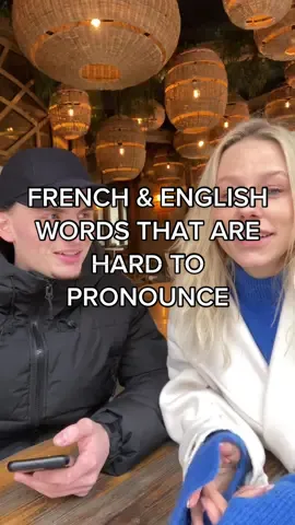 French and English words that are hard to pronounce for non-native speakers 👀 #frenchlanguage #frenchaccent #frenchpronounciation #englishpronunciation #french #english #americaninparis #paris #americanfille 
