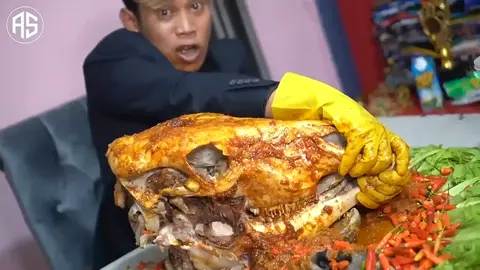 mukbang kepala sapi • paket baso Aci ada di keranjang kuning ⤴️ #viral #fypage #mukbang #kepalasapi #anggunsupriadi #tiktokaffiliate 
