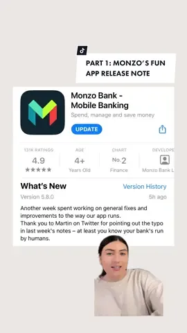 Funny copywriting? You can always bank on @Monzo 👏 LOVE this personal and fun app rnote they released! Follow for part 2 - It’ll be appsolutely worth it 🤎 #becauseofmarketing #monzobanking #monzobank #copywritingtipsforbusiness #brandapp #appstore 