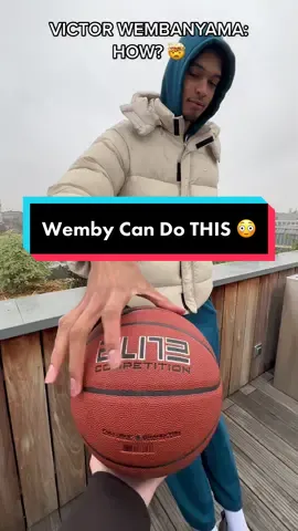 @wemby can “palm” a basketball… with just two fingers 😳 #VictorWembanyama #Wemby #NBA #Basketball #Paris #Wembanyama #Crazy 
