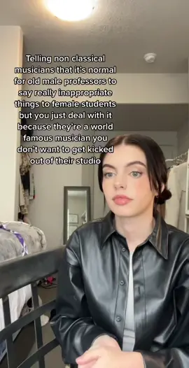 This does not apply to my current or previous professors!! But the amount of masterclasses or trial lessons ive been in where I left feeling so uncomfortable is not okay. I thought it was only me but  after talking to tons of other females in the industry it definitely is not uncommon :”( #collegemusician #pianoperformancemajor #musicianmentalhealth #classicalmusicianproblems  