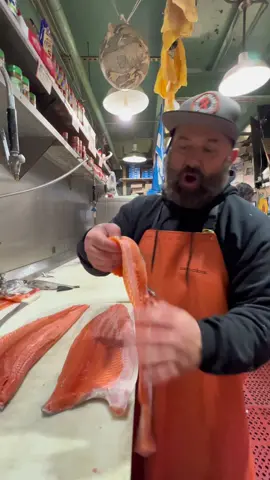 We only sell wild salmon  #seattlefoodie #salmontiktok #salmonbowl #fishmarket #seafood #pikeplacemarket #seattlefood 