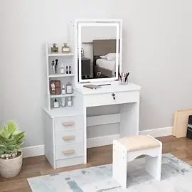 ❗BELI SEKARANG❗ . Homedoki Meja Rias LED cocok banget buat kamu yang punya banyak barang untuk make up kamu, karena dilengkapi total 4 laci penyimpanan, 4 shaf untuk menaruh barang kamu, dan juga storage slider yang ada di belakang cermin! Cusss checkout keburu kehabisan! #homedoki #furniturejakarta #fypシ #fyppppppppppppppppppppppp #mejamakeup #mejariasminimalis #fyp 
