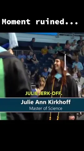 A graduation moment to forget. poor Julie- we hope you can now laugh about it. I wonder if she sued? #graduationfail #funny #graduation #juliekirkoff 