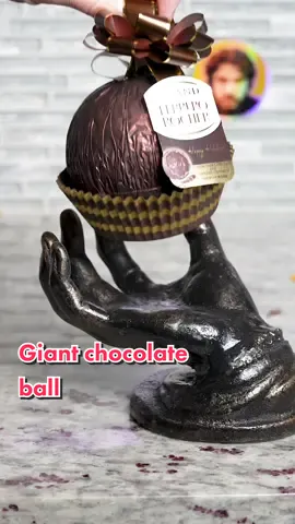Giant chocolate ball vs the hand of God #satisfying #candy #food