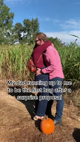 He wanted to be the first person I saw after the proposal and I bawled my eyes out… #proposal #surpriseproposal #engagement #daddysgirl  #greenscreenvideo 