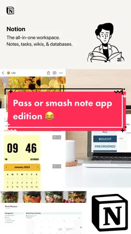 Pass or smash note taking app edition!  What app do you use for your notes and why?  Let me know in the comments 🥰 you already know what my fave is! #passorsmash #passorsmashtrend #notetakingapps #notionforstudents #notes #notetaking #noteapp #googledocs #evernote #onenote #notion #notiontok 