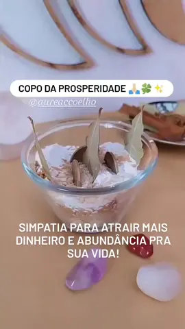 ✨Aprenda a Fazer o Copo da Prosperidade✨ Muito simples e rápido!!!  👇🏻👇🏻👇🏻 _ 1 punhado de Arroz _1 punhado de Canela em Pó _1 Punhado de fermento em pó _3 Folhas de Louro _1 pedaço de papel branco e lápis _3 moedas de valor mais alto >>Deixe por uma semana na cozinha ou local de maior movimento da sua casa e depois descarte no lixo ✨ 🌓🌔🌕 Faça nas Luas Crescente, Nova e Cheia. 👉🏻Salve pra não se esquecer e fazer sempre!  ___~~ 520 ATIVADO !!! ~~____ _________ Agende sua Consulta✨ ______