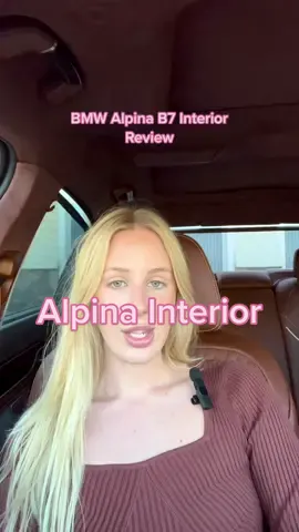 favorite leather color #notacargirl #notacargirlreview #alpinab7 #carinterior #brownleather #b7 #alpinareview #bmwinterior 