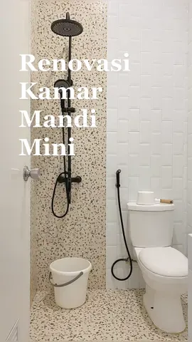 Renovasi Kamar Mandi Mini ✨ Tujuan kita renovasi kamar mandi bawaan developer ukuran 1.5 x 1.8 karena lantai kamar mandi cepat sekali terlihat kotor, 2 hari pemakaian aja udah kelihatan kotornya 🥲 Akhirnya kita memutuskan untuk renovasi, sekalian kita hilangkan bak mandinya. Awalnya pengen banget pakai partisi kaca antara shower dan closet tapi setelah dipikir-pikir akan makin sempit dan perawatan kacanya harus telaten. Alhamdulillah, sekarang kamar mandi terlihat luas, bersih dan nyaman 🤍   #bathroom #bathroomdesign #smallbathroom #bathroominspo #inspirasikamarmandi #kamarmandi #kamarmandiminimalis #kamarmandimungil #renovasikamarmandi #homedecor #homeinspo