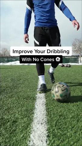 Improve Dribbling With No Cones ⚽️ #Soccer #football #soccertiktok 